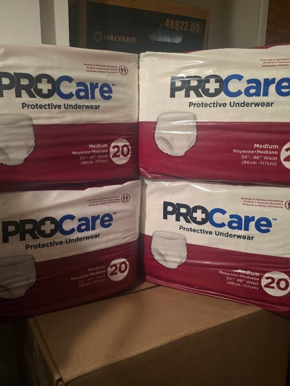 (4) Procare Protective Underwear 20 80 Medium Waist